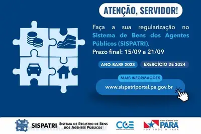 notícia: CGE-PA reabre o prazo para regularização no Sistema de Bens e Valores referente ao exercício de 2024, ano base 2023