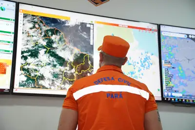 notícia: Defesa Civil realiza teste do sistema de alertas de desastres naturais no Pará