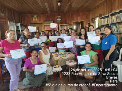 notícia: Curso de crochê promovido pela Cosanpa incentiva geração de renda na Ilha do Marajó