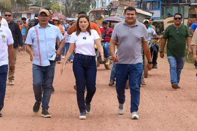 notícia: Vice-governadora Hana vistoria a obra da creche de Santa Cruz do Arari, no Marajó