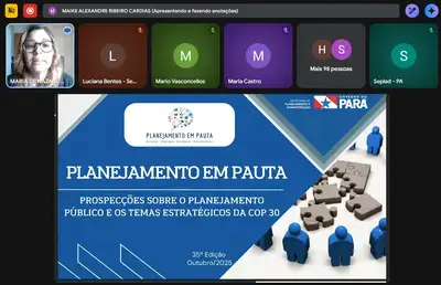 notícia: Seplad realiza a 35ª edição do “Planejamento em Pauta”, com foco em Estratégias da COP30, Políticas Públicas e Bioeconomia