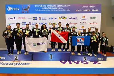 notícia: Ginastas paraenses conquistam 20 medalhas e cinco troféus no Campeonato Brasileiro de Ginástica Aeróbica