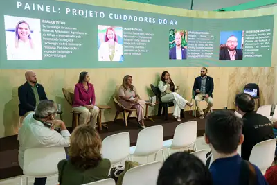 notícia: EETEPA Santarém e Ufopa apresentam projeto “Cuidadores do Ar” na Green Zone da COP 30