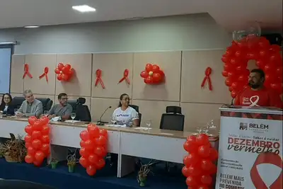 notícia: Sespa participa da abertura da Campanha Dezembro Vermelho de Belém e reforça compromisso com prevenção e combate ao HIV