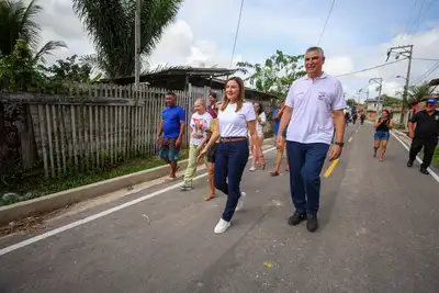 notícia: Vice-governadora Hana Ghassan visita obras do ‘Asfalto Por Todo o Pará’ em Belém