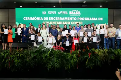 notícia: Programa de Voluntariado da COP30 certifica mais de 1,3 mil participantes em Belém