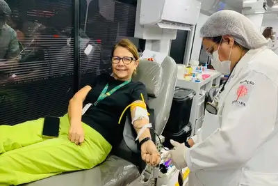notícia: Hemopa e Ophir Loyola realizam campanha natalina de doação de sangue em São Brás