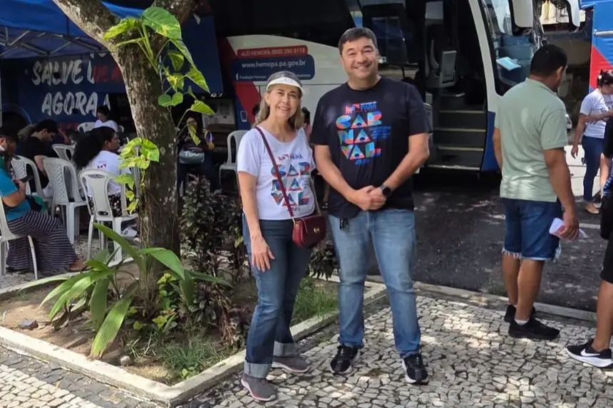 Paulo Bezerra, presidente da Fundação Hemopa, junto a Juciara Farias, gerente da Captação de doadores