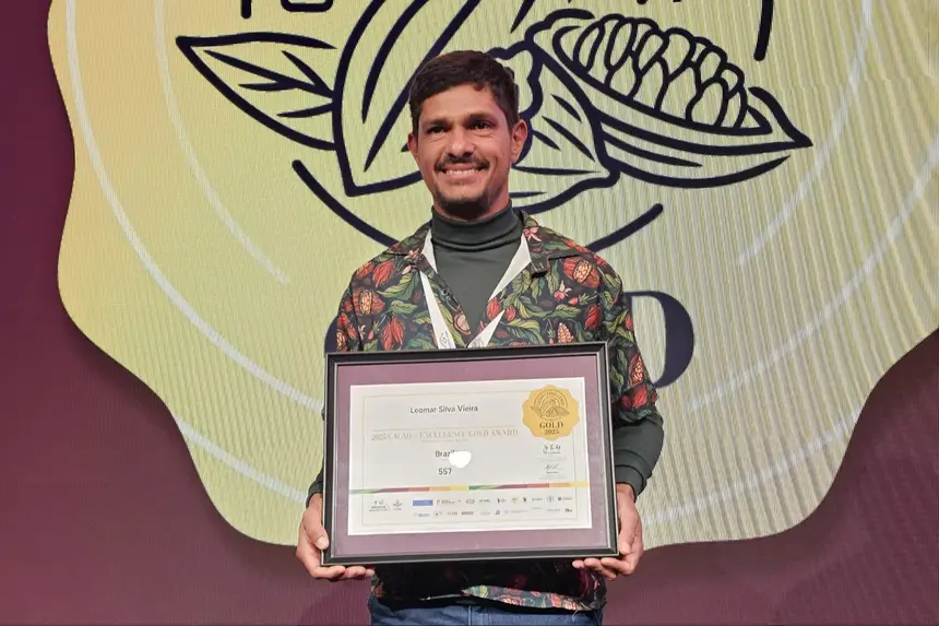 Leomar agradeceu o apoio da família e ressaltou o apoio do Funcacau e do Governo do Estado 