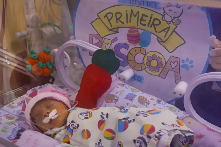 Cinco recém-nascidos foram cuidadosamente preparados para o ensaio temático