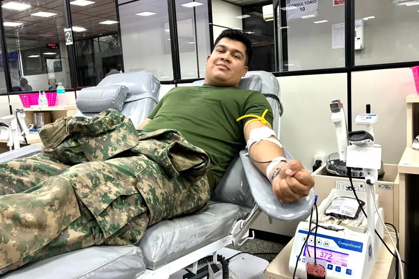     Joel Bitencourt, soldado do 2º Batalhão de Operações Ribeirinhas e doador de sangue