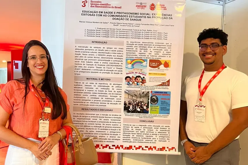 Equipe do Hemopa apresentou dois estudos científicos e reforçou o protagonismo da instituição na hemoterapia brasileira.