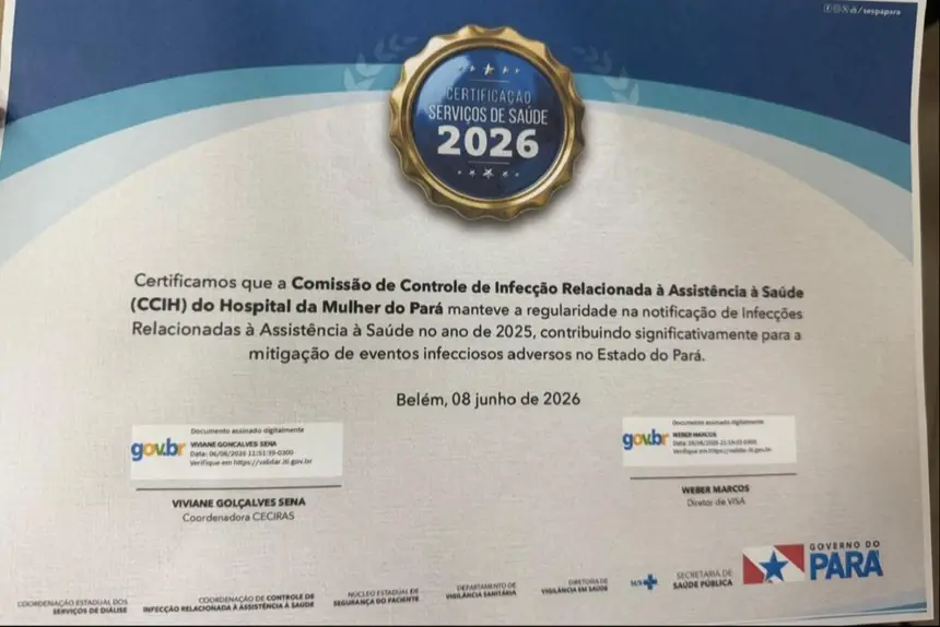 Certificação de Regularidade das Notificações de Infecções Relacionadas à Assistência à Saúde (IRAS)