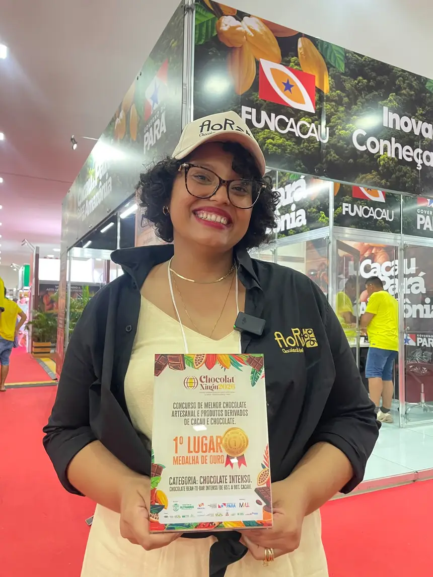 Larissa Ribeiro, da Aorô Chocolate de Marabá, conquistou o ouro na principal categoria(Chocolate Intenso). 