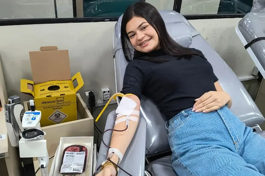 A doadora de sangue Beatriz Guedes