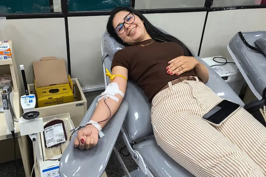 A doadora de sangue Maiara Freitas