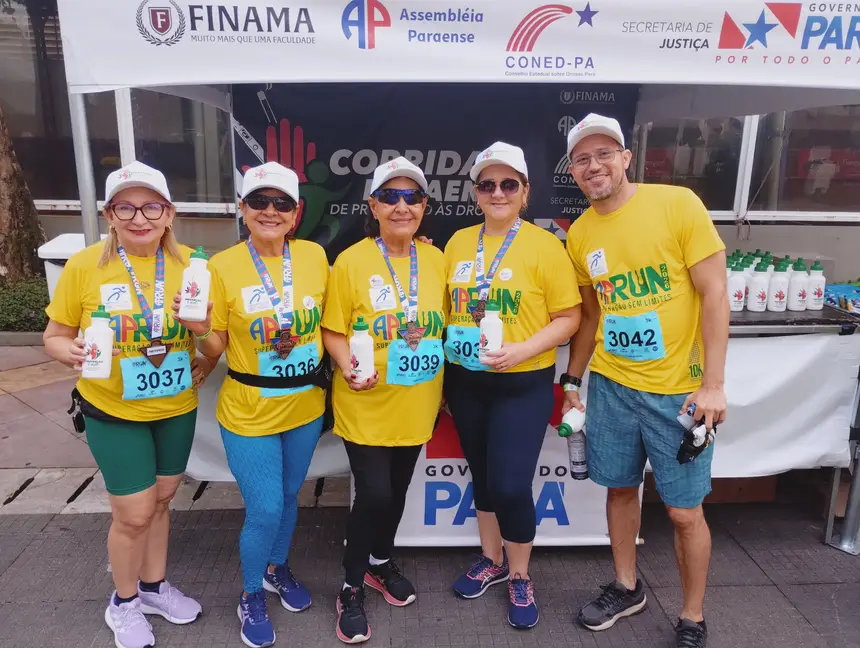Corredores recebem brindes e materiais da Seju referentes à Semana Paraense de Prevenção às Drogas