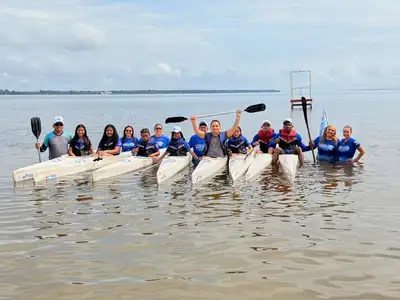 notícia: Em Portel, Estado retoma Projeto 'Canoagem – Rios de Talentos' e entrega academia ao ar livre 