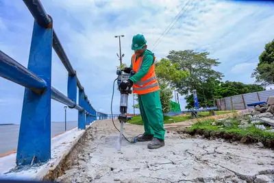 notícia: Governo do Pará avança a obra de reconstrução da Orla do Cruzeiro, em Icoaraci