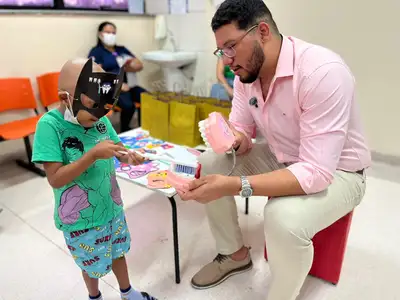 notícia: Hospital Oncológico Infantil mostra importância da saúde bucal na prevenção de infecções