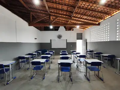 notícia: Recursos do Prodep transformam estrutura da Escola Joaquim Almeida, em Capitão Poço