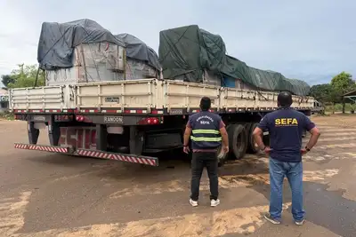 notícia: Sefa apreende máquinas, materiais de construção e pneus automotivos    