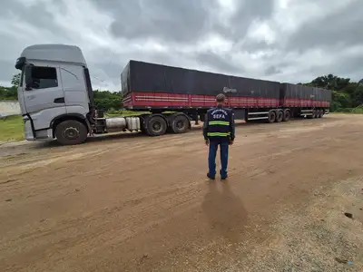 notícia: Sefa apreende carga de perfis metálicos que ia para Parauapebas em São Geraldo do Araguaia