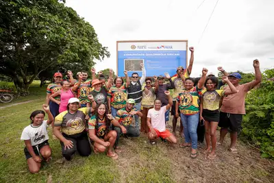 notícia: Semas entrega placas de identificação em área quilombola de Siricari e reforça proteção territorial no Marajó