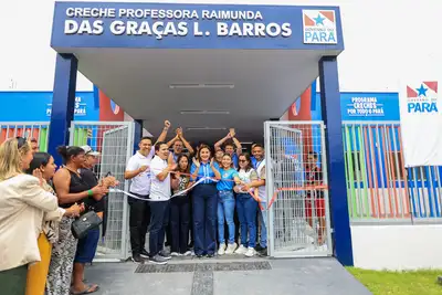 notícia: Governadora Hana Ghassan entrega 6ª creche no Marajó e amplia educação infantil na região 