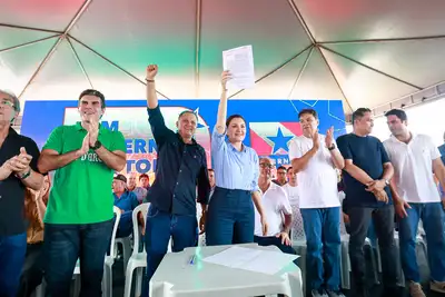 notícia: Governadora Hana Ghassan assina convênio para conclusão da obra do Terminal Rodoviário de Pau D'Arco 