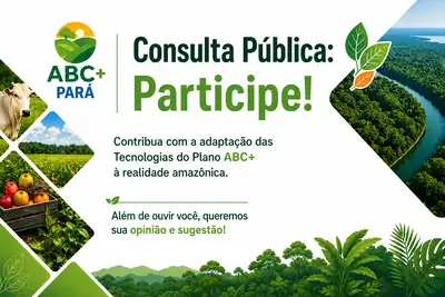 notícia: Aberta a Consulta Pública sobre adaptação das Tecnologias do Plano ABC+ à realidade amazônica