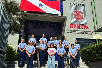 notícia: Mulheres militares da Aeronáutica participam de campanha de doação no Hemopa