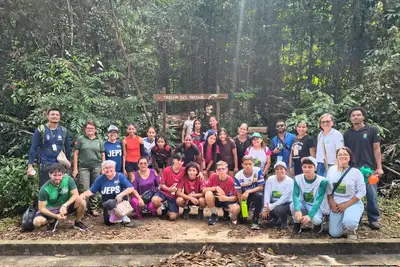 notícia: Parque Estadual do Utinga recebe ação de educação ambiental com alunos-atletas dos Jogos Estudantis Paraenses