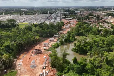 notícia: Obras da ponte sobre o Rio Maguari avançam para nova etapa