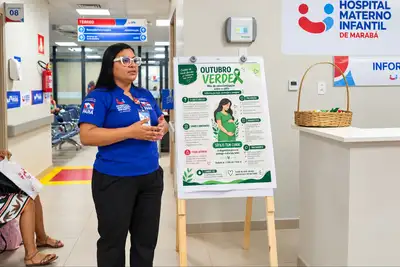 notícia: Hospital Materno-Infantil de Marabá realiza ação do Outubro Verde para prevenir sífilis congênita