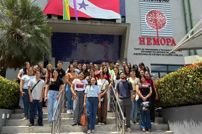 notícia: Fundação Hemopa apresenta etapas do ciclo do sangue a estudantes da Unama